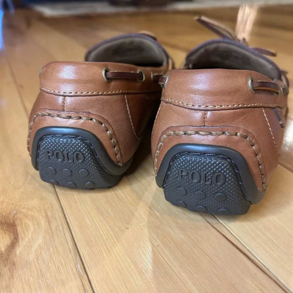 Polo Ralph Lauren Quiet Luxury Brown Leather Driving Loafers 9.5 Old Money